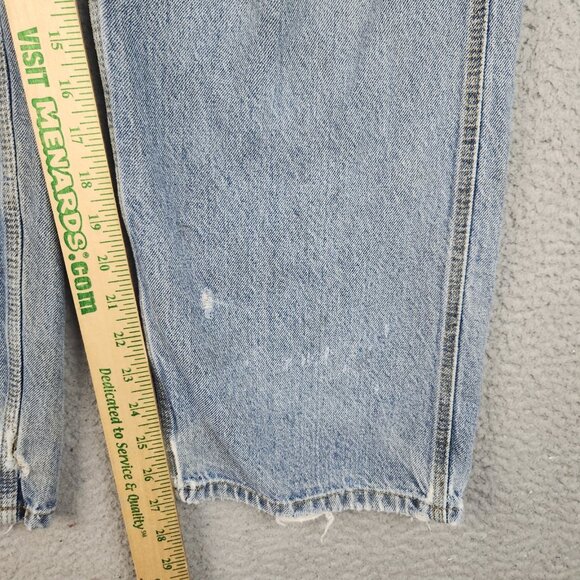 Y2K Carpenter Jeans Mens 34x30 Baggy Loose Workwear DESTROYED Denim THRASHED - Picture 5 of 16